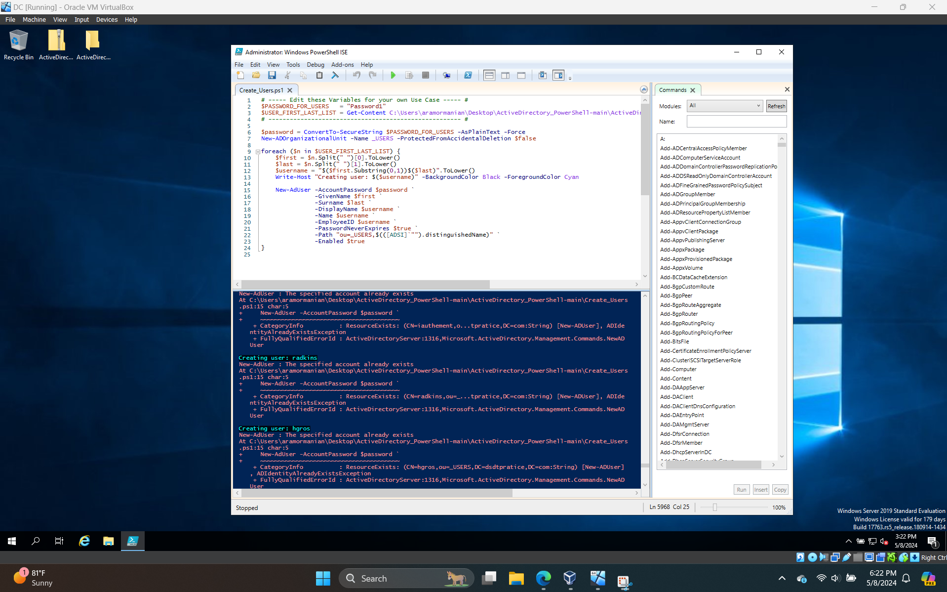 Powershell user list